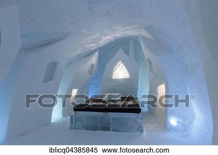 Bed with reindeer skins, Cesare's Wake suite, designed by Petros Dermatas and Ellie Souti, Icehotel, Jukkasjärvi, Norrbotten County, Sweden, Europe View Large Photo Image Stock Photography - Bed with reindeer skins, Cesare's Wake suite, designed by Petros Dermatas and Ellie Souti, Icehotel, Jukkasjärvi, Norrbotten County, Sweden, Europe. Fotosearch