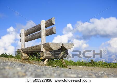 Stock Photograph - Bench under open sky, Brienzer Rothorn, Bernese Oberland, Switzerland, Europe. Fotosearch