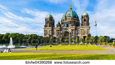 Berlin Cathedral, Berling TV Tower, Museum Island, Berlin, Germany, Europe View Large Photo Image Stock Photo - Berlin Cathedral, Berling TV Tower, Museum Island, Berlin, Germany, Europe. Fotosearch