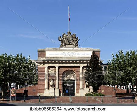Picture - Berlin Gate from 1722, eastern gate of the former Prussian fortress, Wesel, Lower Rhine, North Rhine-Westphalia, Germany, Europe. Fotosearch