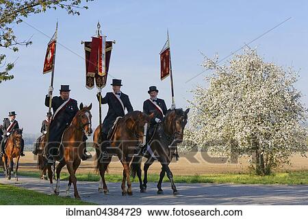 Stock Photo - Blutritt, mounted procession in Weingarten, Upper Swabia, Swabia, Baden-Württemberg, Germany, Europe. Fotosearch