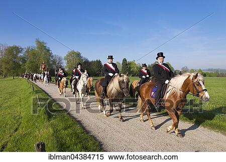 Stock Photography - Blutritt, mounted procession in Weingarten, Upper Swabia, Swabia, Baden-Württemberg, Germany, Europe. Fotosearch