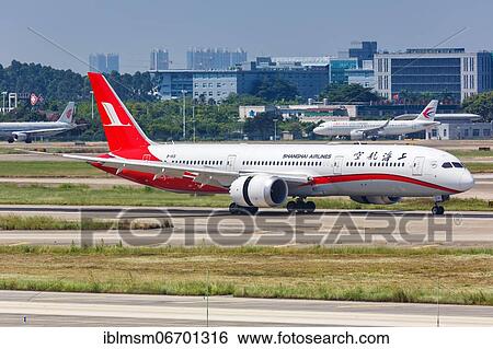 Boeing 787-9 Dreamliner aircraft of Shanghai Airlines with registration number B-1113 at Guangzhou airport, China, Asia View Large Photo Image Stock Photograph - Boeing 787-9 Dreamliner aircraft of Shanghai Airlines with registration number B-1113 at Guangzhou airport, China, Asia. Fotosearch