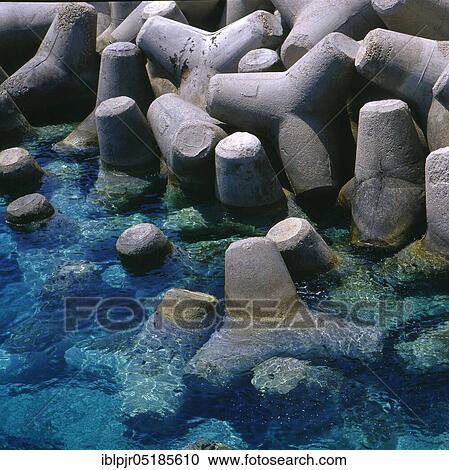 Breakwater, tetrapods near Leuca, Apulia, Italy, Europe View Large Photo Image Stock Image - Breakwater, tetrapods near Leuca, Apulia, Italy, Europe. Fotosearch