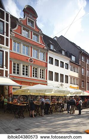 Stock Image - Brewery Zum Schlüssel, Bolkerstraße, historic centre, Düsseldorf, North Rhine-Westphalia, Germany, Europe. Fotosearch