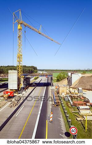 Bridge construction site, Schwerin motorway junction, Mecklenburg-Western Pomerania, Germany, Europe View Large Photo Image Stock Photo - Bridge construction site, Schwerin motorway junction, Mecklenburg-Western Pomerania, Germany, Europe. Fotosearch