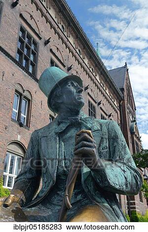 Bronze statue of Hans Christian Andersen in front of the town hall, Copenhagen, Denmark, Europe View Large Photo Image Stock Image - Bronze statue of Hans Christian Andersen in front of the town hall, Copenhagen, Denmark, Europe. Fotosearch