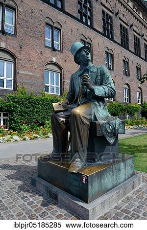 Bronze statue of Hans Christian Andersen in front of the town hall, Copenhagen, Denmark, Europe View Large Photo Image Stock Photography - Bronze statue of Hans Christian Andersen in front of the town hall, Copenhagen, Denmark, Europe. Fotosearch