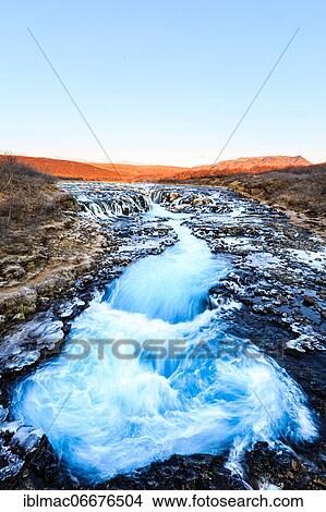 Bruarfoss waterfall in winter, South Iceland, Iceland, Europe View Large Photo Image Picture - Bruarfoss waterfall in winter, South Iceland, Iceland, Europe. Fotosearch