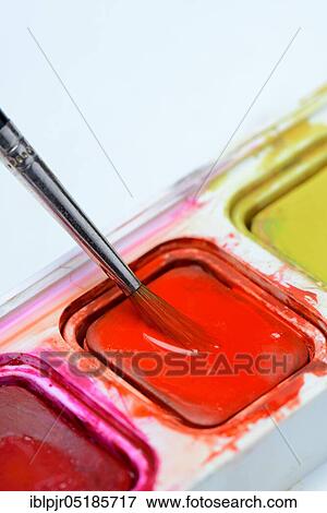 Stock Photo - Brushes and watercolours. Fotosearch