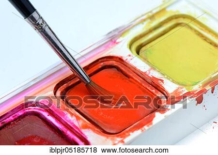 Brushes and watercolours View Large Photo Image Stock Photo - Brushes and watercolours. Fotosearch
