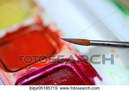 Brushes and watercolours View Large Photo Image Stock Photo - Brushes and watercolours. Fotosearch