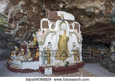 Buddha statues at Kaw-goon Cave Temple, Mon State, Myanmar, Asia View Large Photo Image Picture - Buddha statues at Kaw-goon Cave Temple, Mon State, Myanmar, Asia. Fotosearch