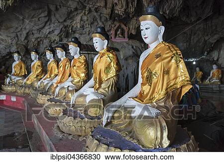 Buddha statues, Bayin Nyi, cave temple, Mon State, Myanmar, Asia View Large Photo Image Stock Image - Buddha statues, Bayin Nyi, cave temple, Mon State, Myanmar, Asia. Fotosearch