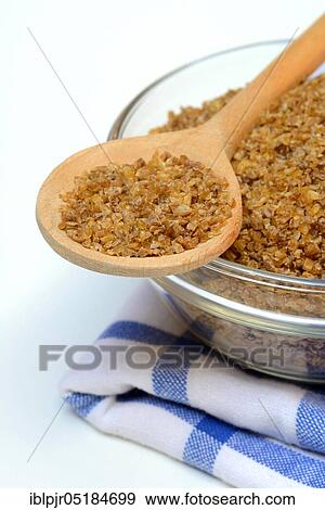Stock Photo - Bulgur, pre-cooked durum wheat, durum wheat semolina, bulgur wheat, wheat groats. Fotosearch