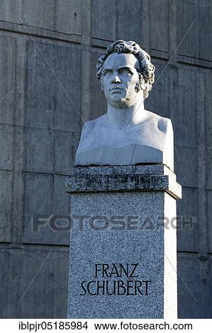 Picture - Bust of Franz Schubert, Liederhalle in Stuttgart, Baden-Württemberg, Germany, Europe. Fotosearch