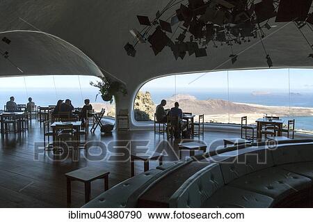 Cafe inside Mirador del Rio, designed by Cesar Manrique, Lanzarote, Canary Islands, Spain, Europe View Large Photo Image Stock Image - Cafe inside Mirador del Rio, designed by Cesar Manrique, Lanzarote, Canary Islands, Spain, Europe. Fotosearch