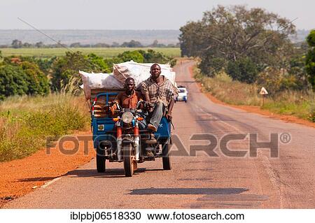 Stock Image - Cargo vehicle, road traffic, Bobo-Dioulasso, Burkina Faso, Africa. Fotosearch