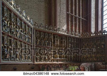 Carved altarpiece from 1430, St. Nikolai Church, Wismar, Mecklenburg-Western Pomerania, Germany, Europe View Large Photo Image Stock Photo - Carved altarpiece from 1430, St. Nikolai Church, Wismar, Mecklenburg-Western Pomerania, Germany, Europe. Fotosearch