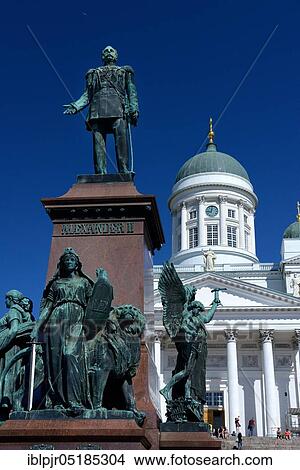 Cathedral and Monument to Tsar Alexander II of Russia, Helsinki, Finland, Europe View Large Photo Image Picture - Cathedral and Monument to Tsar Alexander II of Russia, Helsinki, Finland, Europe. Fotosearch