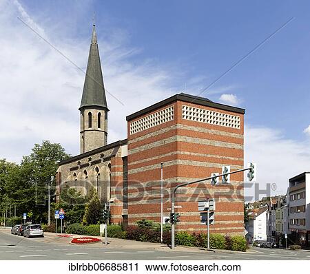 Stock Image - Catholic Church St. Engelbert, Gevelsberg, Ruhr Area, North Rhine-Westphalia, Germany, Europe. Fotosearch