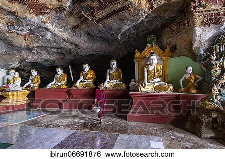 Cave filled with buddhas, Kawgun cave, Hpa-An, Kayin state, Myanmar, Asia View Large Photo Image Stock Photograph - Cave filled with buddhas, Kawgun cave, Hpa-An, Kayin state, Myanmar, Asia. Fotosearch