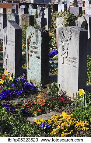 Stock Image - Cemetery, Switzerland, Europe. Fotosearch