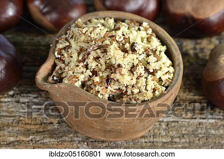 Chestnuts, ground seeds (Aesculus hippocastanum) View Large Photo Image Stock Image - Chestnuts, ground seeds (Aesculus hippocastanum). Fotosearch