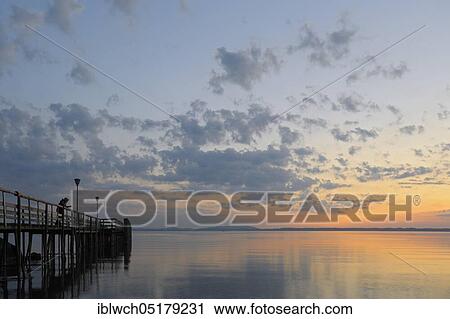 Stock Image - Chiemsee, near Chieming, July, Chiemgau, Bavaria, Germany, Europe. Fotosearch