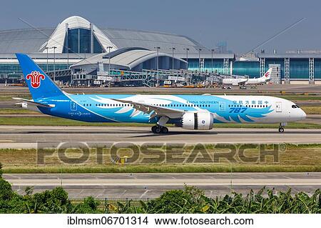 China Southern Airlines Boeing 787-9 Dreamliner aircraft with registration number B-1167 at Guangzhou Airport, China, Asia View Large Photo Image Picture - China Southern Airlines Boeing 787-9 Dreamliner aircraft with registration number B-1167 at Guangzhou Airport, China, Asia. Fotosearch