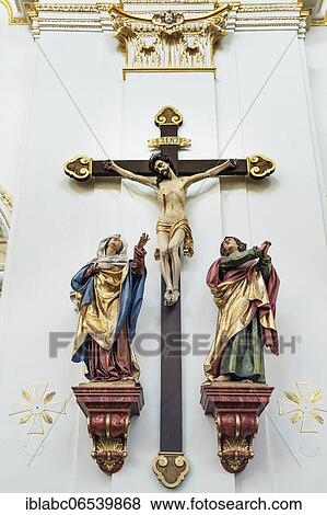 Christ on the cross with mourning figures, Lorenzirche, Kempten, Allgäu, Upper Swabia, Swabia, Bavaria, Germany, Europe View Large Photo Image Stock Photo - Christ on the cross with mourning figures, Lorenzirche, Kempten, Allgäu, Upper Swabia, Swabia, Bavaria, Germany, Europe. Fotosearch