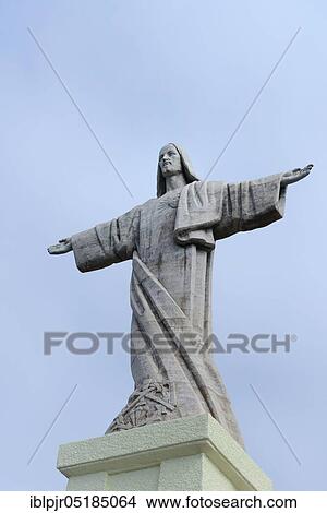 Christ statue, Cristo Rei statue, artist Serraz Georges, Ponta do Garajau, Funchal, Madeira, Portugal, Europe View Large Photo Image Picture - Christ statue, Cristo Rei statue, artist Serraz Georges, Ponta do Garajau, Funchal, Madeira, Portugal, Europe. Fotosearch