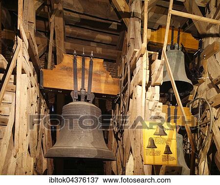 Church bells with belfry top, Marienkirche, historic district, Stralsund, Mecklenburg-Western Pomerania, Germany, Europe View Large Photo Image Stock Photo - Church bells with belfry top, Marienkirche, historic district, Stralsund, Mecklenburg-Western Pomerania, Germany, Europe. Fotosearch