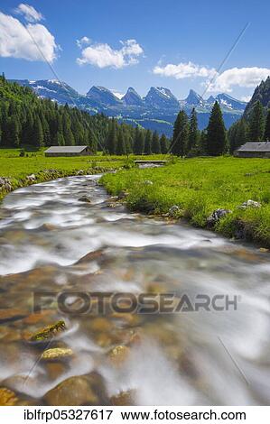 Stock Photo - Churfirsten, Alp Laui, Toggenburg, Switzerland, Europe. Fotosearch