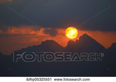 Stock Image - Churfirsten at sunset, Switzerland, Europe. Fotosearch