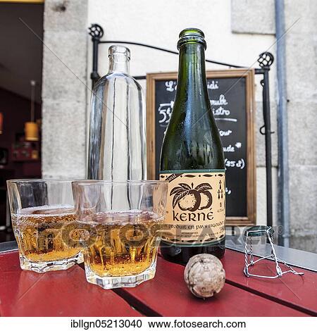 Cider bottle with glasses and a cork, Quimper, Brittany, France, Europe View Large Photo Image Stock Image - Cider bottle with glasses and a cork, Quimper, Brittany, France, Europe. Fotosearch