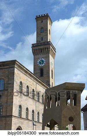 Stock Image - City hall with city hall tower, Fürth, Middle Franconia, Bavaria, Germany, Europe. Fotosearch