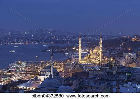 Cityscape with Süleymaniye mosque at night, seen from Hamdi Restaurant, Istanbul, Turkey, Asia View Large Photo Image Stock Image - Cityscape with Süleymaniye mosque at night, seen from Hamdi Restaurant, Istanbul, Turkey, Asia. Fotosearch