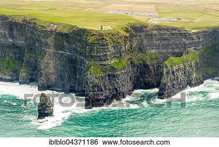 Cliffs of Moher, O'Brian's Tower, lookout tower, rocky coastline, County Clare, Ireland, Europe View Large Photo Image Stock Photograph - Cliffs of Moher, O'Brian's Tower, lookout tower, rocky coastline, County Clare, Ireland, Europe. Fotosearch