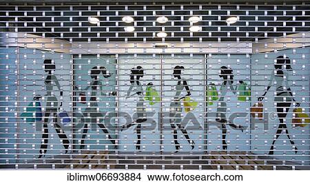 Picture - Closed fashion store, bars in front of shop window, lockdown, Corona crisis, Stuttgart, Baden-Württemberg, Germany, Europe. Fotosearch