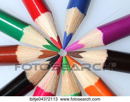Colorful crayons in a circle, close-up View Large Photo Image Stock Image - Colorful crayons in a circle, close-up. Fotosearch