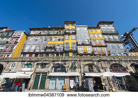 Stock Photo - Colourful houses, Porto, Portugal, Europe. Fotosearch