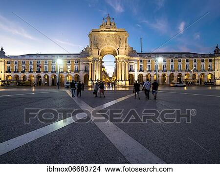 Commercial Square, Praça do Comercio, Arc de Triomphe Arco da Rua Augusta, Lisbon, Portugal, Europe View Large Photo Image Picture - Commercial Square, Praça do Comercio, Arc de Triomphe Arco da Rua Augusta, Lisbon, Portugal, Europe. Fotosearch