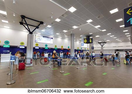 Stock Image - Corfu Airport Terminal, Greece, Europe. Fotosearch