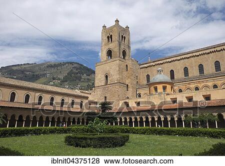 Courtyard and cloister in Monreale Cathedral, Monreale, Sicily, Italy, Europe View Large Photo Image Stock Photo - Courtyard and cloister in Monreale Cathedral, Monreale, Sicily, Italy, Europe. Fotosearch