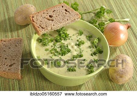 Creamy Brussels sprout soup (Brassica oleracea var. gemmifera) View Large Photo Image Stock Photo - Creamy Brussels sprout soup (Brassica oleracea var. gemmifera). Fotosearch