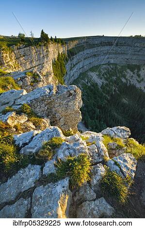 Stock Photography - Creux du Van, Neuchâtel, Neuchâtel Jura, Switzerland, Europe. Fotosearch