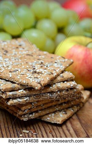 Crispbread with seeds, flaxseed, sesame seed, sunflower seeds View Large Photo Image Stock Photo - Crispbread with seeds, flaxseed, sesame seed, sunflower seeds. Fotosearch