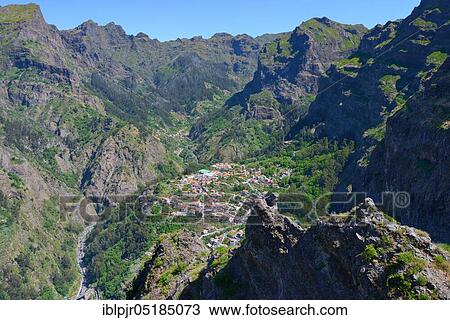 Curral das Freiras in the Valley of Nuns, view from the Eiro do Serrado ( 1095m), Madeira, Portugal, Europe View Large Photo Image Stock Image - Curral das Freiras in the Valley of Nuns, view from the Eiro do Serrado ( 1095m), Madeira, Portugal, Europe. Fotosearch