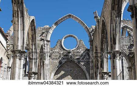 Destroyed church, ruins of the Igreja do Carmo, Convento da Ordem do Carmo, Chiado, Lisbon, Portugal, Europe View Large Photo Image Stock Image - Destroyed church, ruins of the Igreja do Carmo, Convento da Ordem do Carmo, Chiado, Lisbon, Portugal, Europe. Fotosearch